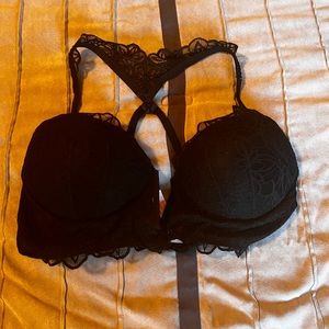 Black lace racer back bra- 38D